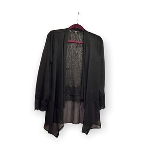 Avec Lace Front Open High Low back cardigan